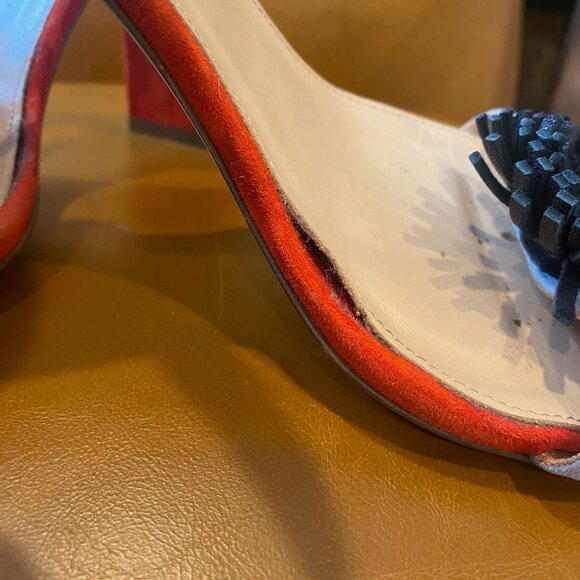 J.Crew pompom mulitcolored heels - Picture 2 of 3
